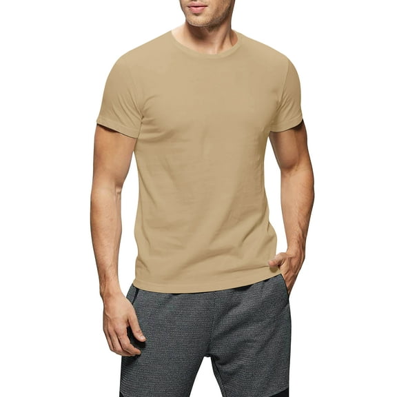 Hat and Beyond Men's Solid Short Sleeve Crew Neck T-Shirts S-5XL Big and Tall