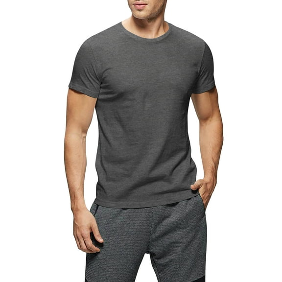 Hat and Beyond Men's Solid Short Sleeve Crew Neck T-Shirts S-5XL Big and Tall