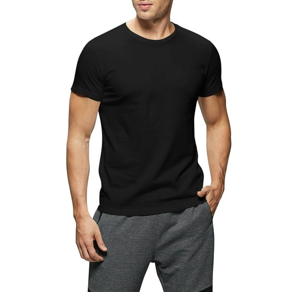 Hat and Beyond Men's Solid Short Sleeve Crew Neck T-Shirts S-5XL Big and Tall