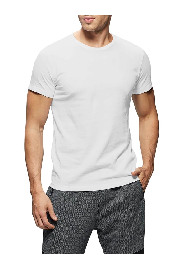 Men's Solid Short Sleeve Crew Neck T-Shirts S-5XL Big and Tall