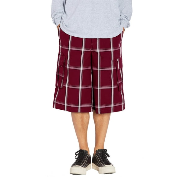 Hat and Beyond Men's Trendy Plaid Button Pocket Casual Loose Cargo Shorts