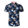 thumbnail image 1 of Hat and Beyond Men's Tropical Hawaiian Flora Print Button Up Shirt, 1 of 4