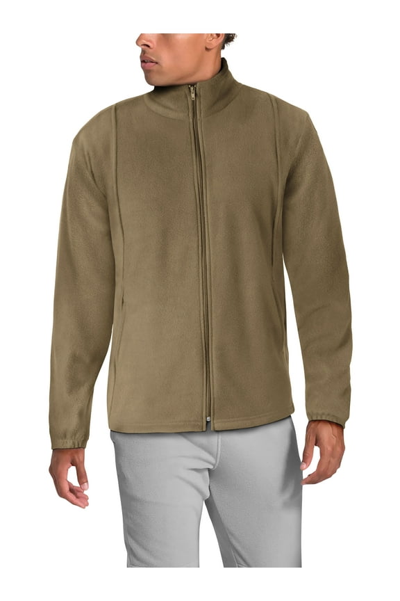 Men's Ultra Soft Polar Fleece Full Zip Side Pockets Breathable Jacket