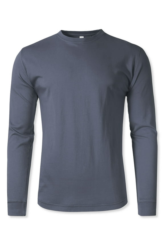 Men's Vintage Dyed Natural Cotton Casual Long Sleeve Tee Shirt