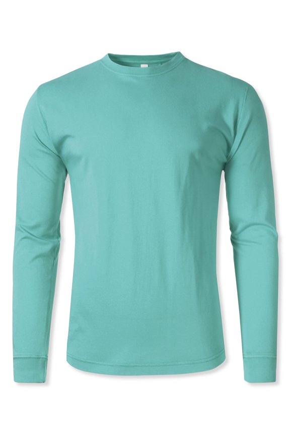 Men's Vintage Dyed Natural Cotton Casual Long Sleeve Tee Shirt