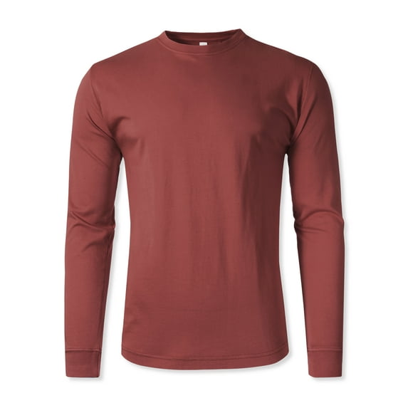 Hat and Beyond Men's Vintage Dyed Natural Cotton Casual Long Sleeve Tee Shirt