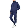 thumbnail image 1 of Hat and Beyond Mens Casual Two Tone Oversized Striped Athleisure Sweat Jacket Pants Tracksuit, 1 of 7