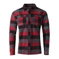 thumbnail image 1 of Hat and Beyond Mens Checkered Long Sleeve Button Down Urban Fashion Flannel Shirt, 1 of 4