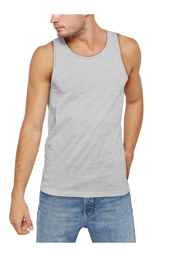 Mens Classic Athletic Solid Jersey Tank Top Casual T shirts, Up to Size 3XL