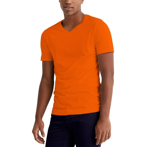 Hat and Beyond Mens Heavyweight Basic Short Sleeve V-Neck T-Shirts Solid Color, Up to 5XL
