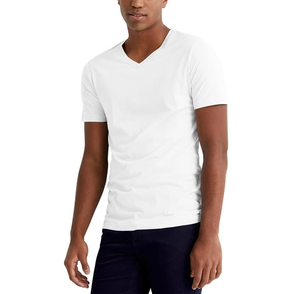 Hat and Beyond Mens Heavyweight Basic Short Sleeve V-Neck T-Shirts Solid Color, Up to 5XL