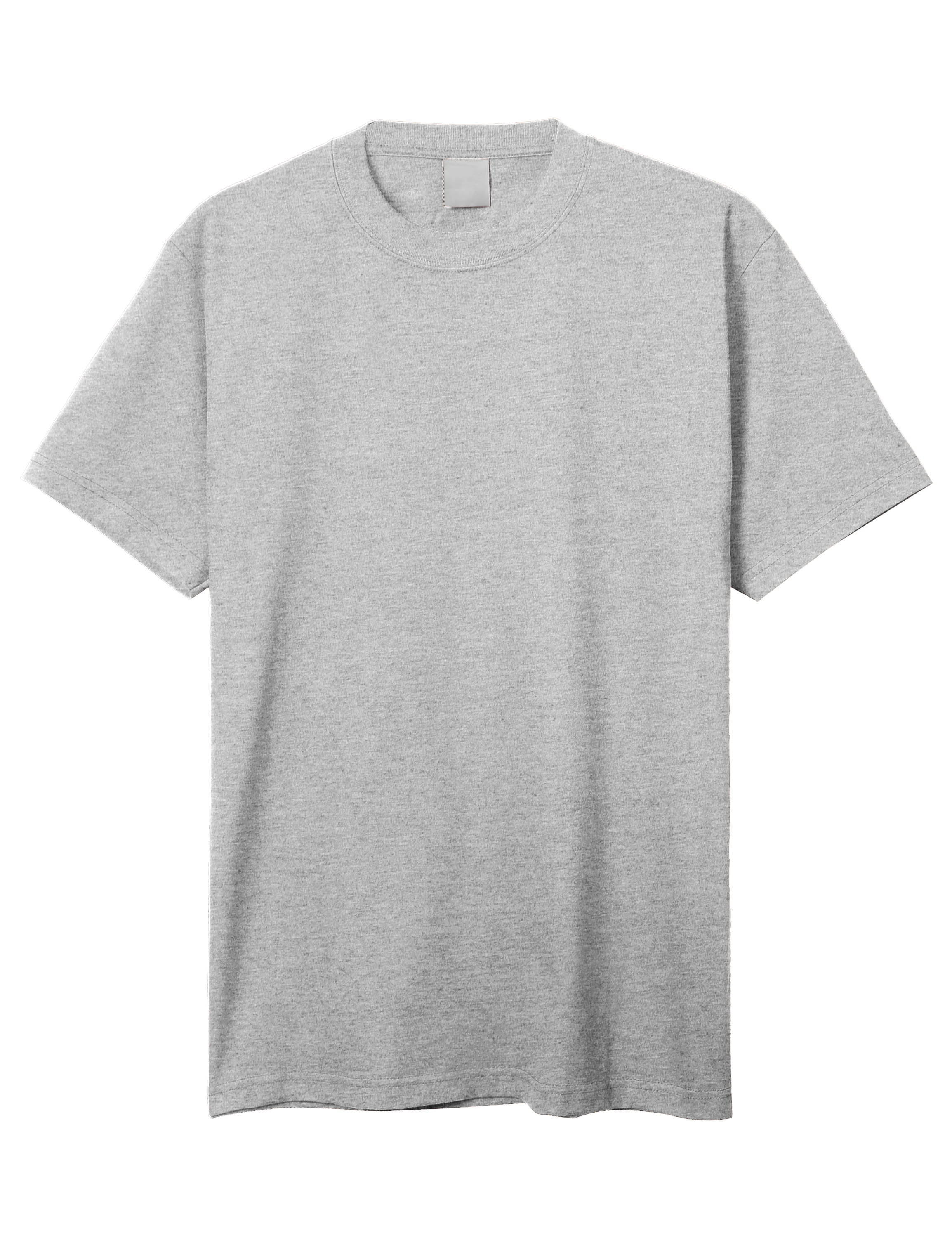 Hat and Beyond Mens Heavyweight Super Max Crew Neck Solid Plain T ...