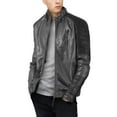 thumbnail image 1 of Hat and Beyond Mens Motorcycle Rider Jacket Faux Leather with Tactical Pockets, 1 of 3