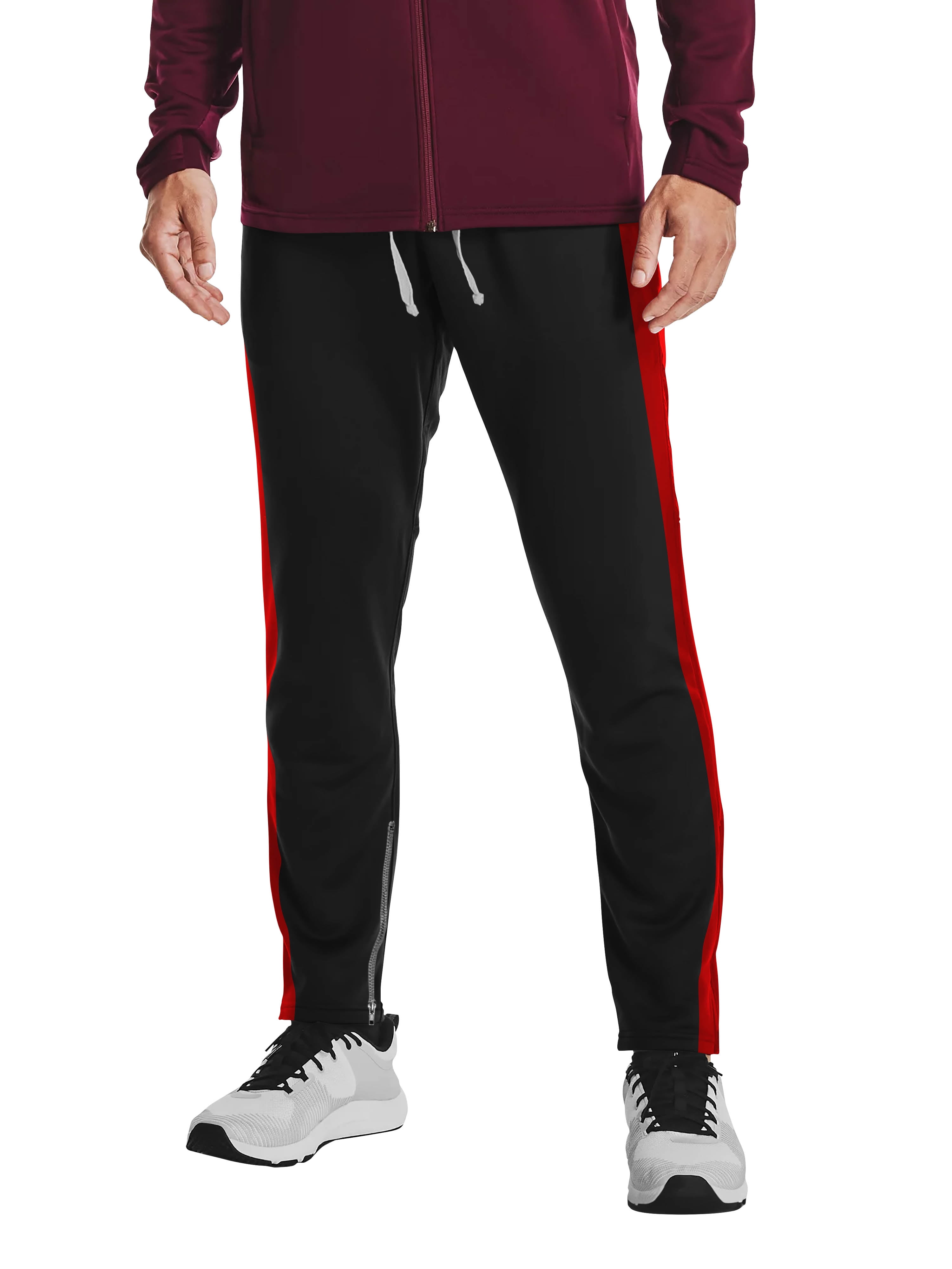 Hat and Beyond Mens Premium Athletic Track Jersey Pants Stretch Elastic Waist Drawstring Ankle Zipper Sweatpants