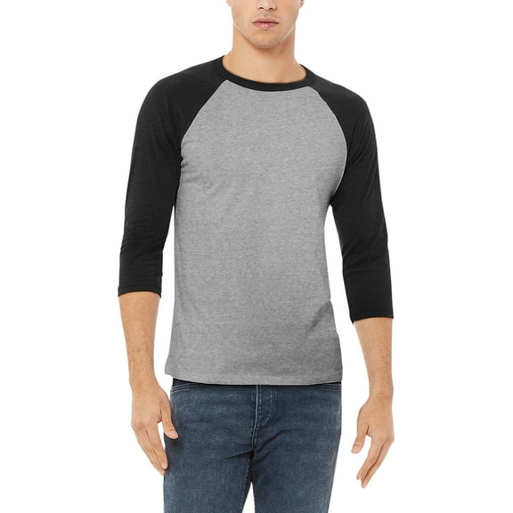 Hat and Beyond Mens Premium Baseball 3/4 Sleeve Raglan T-Shirt with Two Tone Contrast