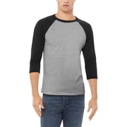 Hat and Beyond Mens Premium Baseball 3/4 Sleeve Raglan T-Shirt with Two Tone Contrast