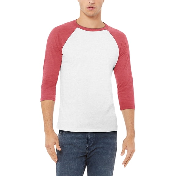 Hat and Beyond Mens Premium Baseball 3/4 Sleeve Raglan T-Shirt with Two Tone Contrast