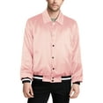 thumbnail image 1 of Hat and Beyond Mens Premium Casual Fit Satin Bomber Jacket with Button Up Light Soft, 1 of 6