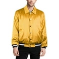 thumbnail image 1 of Hat and Beyond Mens Premium Casual Fit Satin Bomber Jacket with Button Up Light Soft, 1 of 6