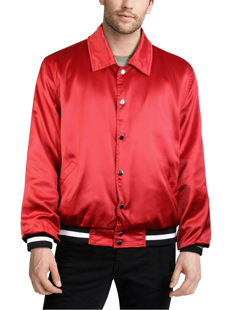 Hat and Beyond Mens Premium Casual Fit Satin Bomber Jacket