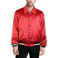 thumbnail image 1 of Hat and Beyond Mens Premium Casual Fit Satin Bomber Jacket with Button Up Light Soft, 1 of 6