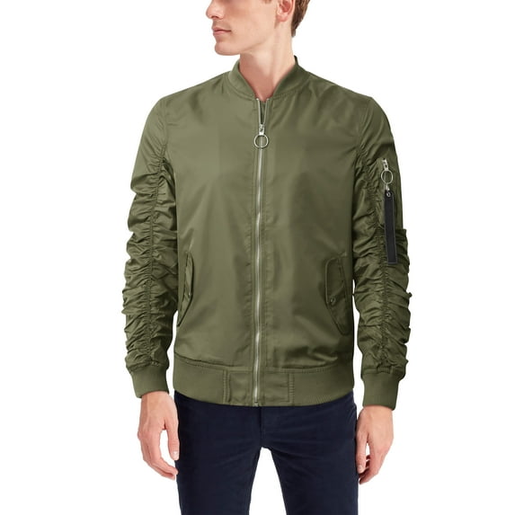 Hat and Beyond Mens Premium Mens Casual Windbreak Bomber Jacket Lightweight Waterproof