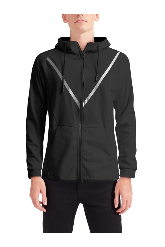 Mens Premium Sports Athletic Tracksuit Zip Up Hooded Jacket and Jogger Pants Slim Fit