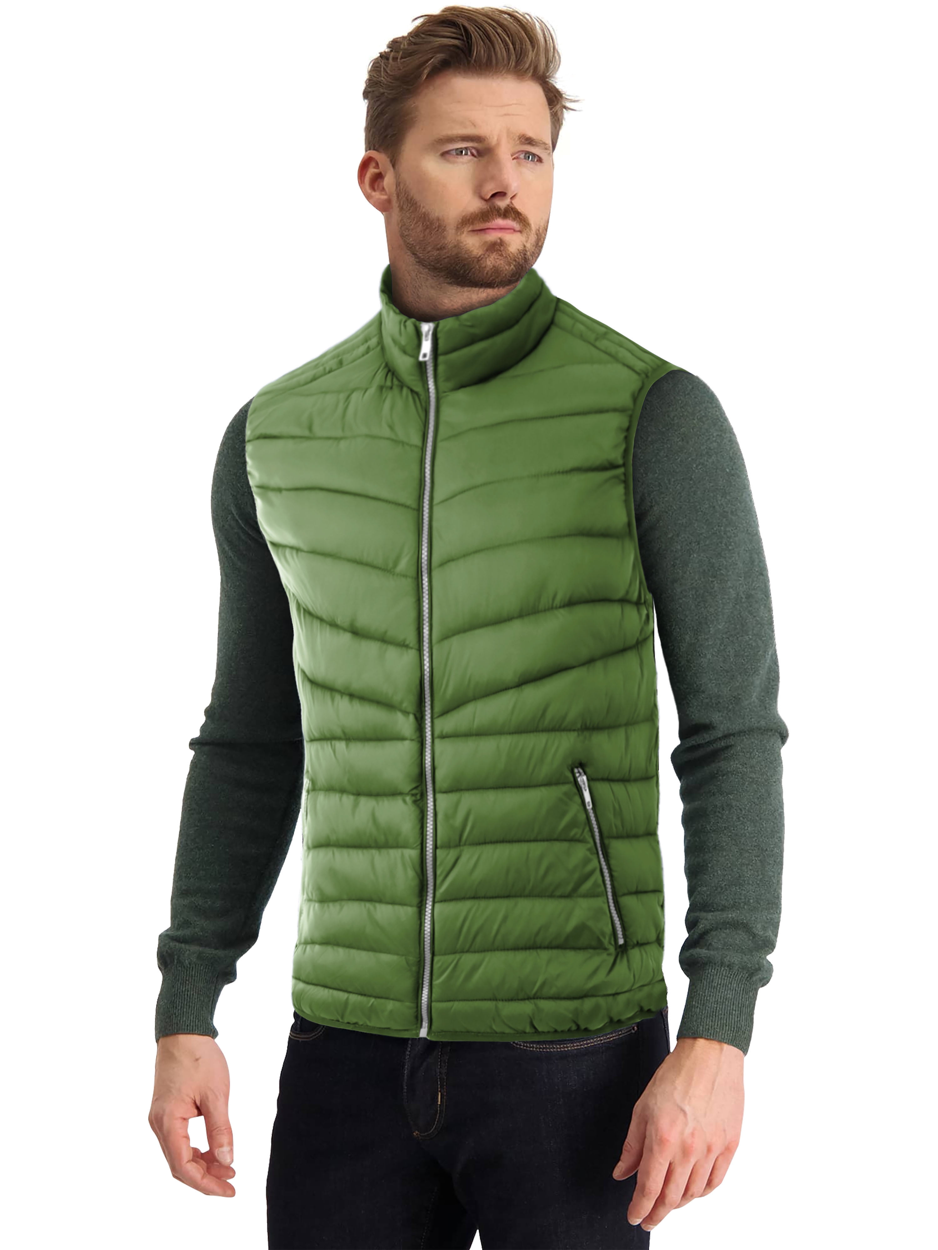 Hat and Beyond Mens Sleeveless Classic Solid Zip Puffer Hat and Beyond Mens Sleeveless Classic Solid Zip Puffer