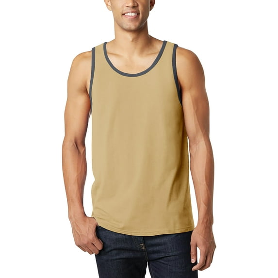 Hat and Beyond Mens Two-Tone Tank-Top Light Cotton Running Workout Undershirt