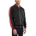 thumbnail image 1 of Hat and Beyond Mens Varsity Zip Up Two Tone Stripe Bomber Track Jacket, 1 of 6