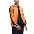 thumbnail image 1 of Hat and Beyond Mens Varsity Zip Up Two Tone Stripe Bomber Track Jacket, 1 of 6