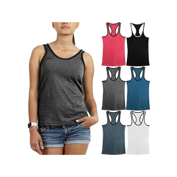 Hat and Beyond Women's Athletic Racer Back Tank Top with Contrast Binding