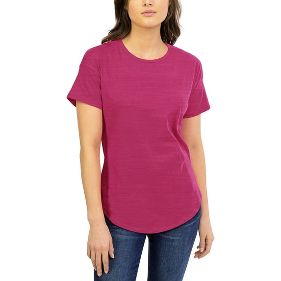 Hat and Beyond Women's Casual Scoop Neck Round Hem Top Short Sleeve Tee Shirt
