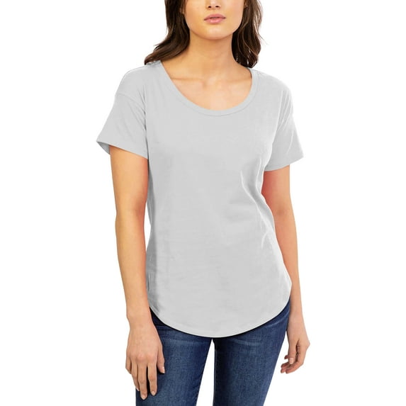 Hat and Beyond Women's Lightweight Longline Scoop Neck T Shirts with Round Bottom