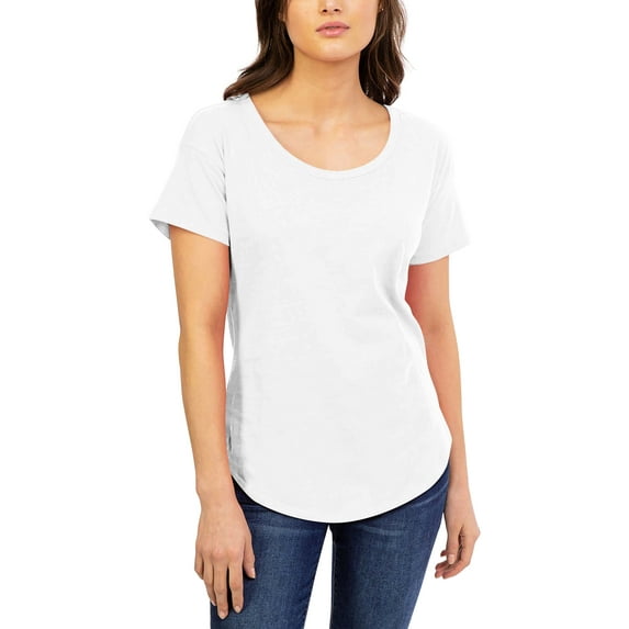 Hat and Beyond Women's Lightweight Longline Scoop Neck T Shirts with Round Bottom