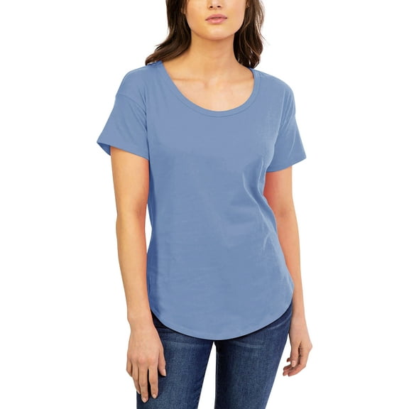 Hat and Beyond Women's Lightweight Longline Scoop Neck T Shirts with Round Bottom