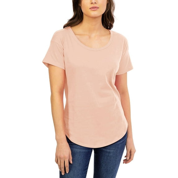 Hat and Beyond Women's Lightweight Longline Scoop Neck T Shirts with Round Bottom