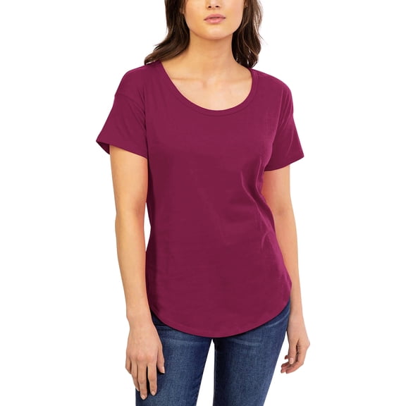 Hat and Beyond Women's Lightweight Longline Scoop Neck T Shirts with Round Bottom