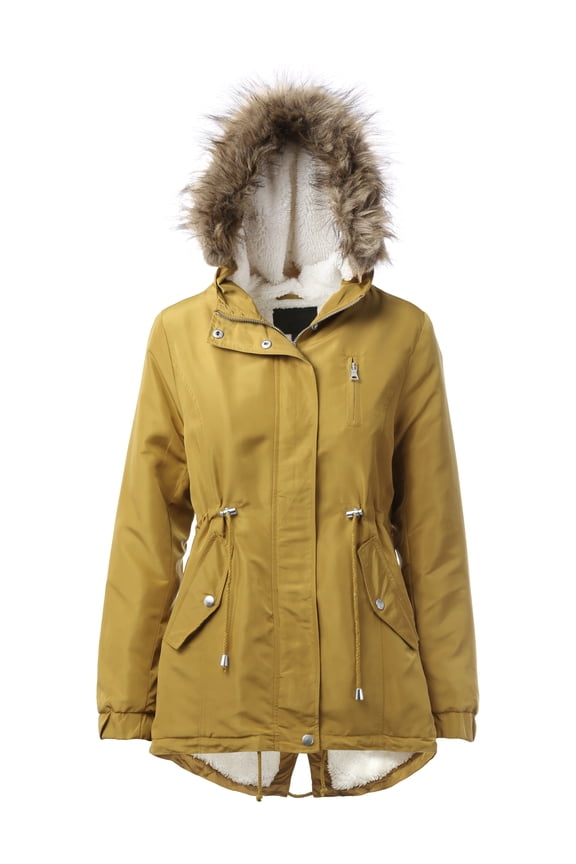 Women's Plush Lined Lightweight Anorak Jacket With Detachable Hood