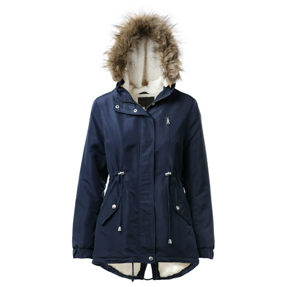 Hat and Beyond Women's Plush Lined Lightweight Anorak Jacket With Detachable Hood