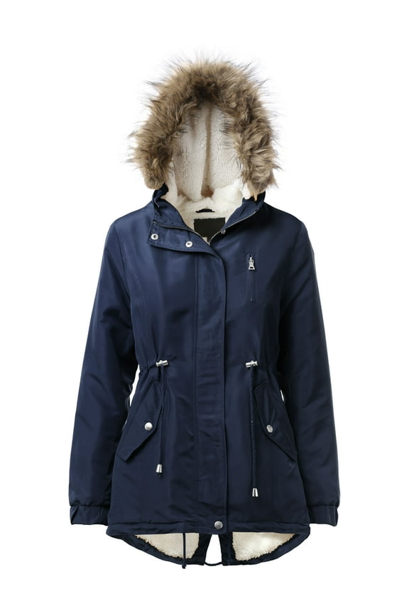 Women's Plush Lined Lightweight Anorak Jacket With Detachable Hood