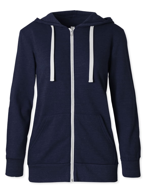 Women's Premium Unisex Fit Tri Blend Material Zip-Up YKK Zipper All-Season Hooded Sweater