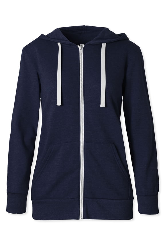 Women's Premium Unisex Fit Tri Blend Material Zip-Up YKK Zipper All-Season Hooded Sweater