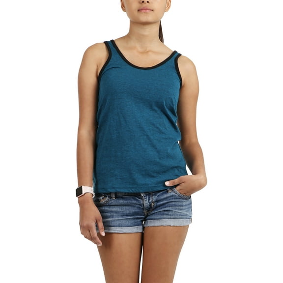 Hat and Beyond Women's Racer Back Sleeveless T-Shirts with Contrast Binding