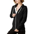 thumbnail image 1 of Hat and Beyond Women's Relaxed Fit Tri Blend Cover Stitched Zip Up Flat Knit Drawstring Unisex Hoodie Sweater, 1 of 6
