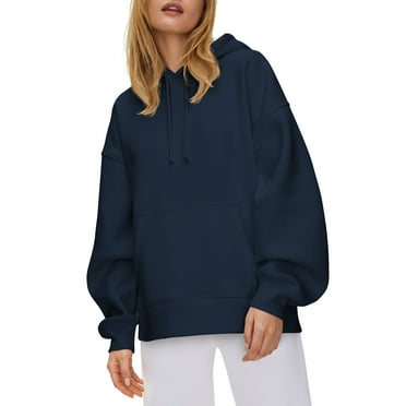 Hat and Beyond Women's Ultra Soft Fleece Hoodie Customizable Oversized Pullover Hoodie With Half Moon Patch For Custom Branding