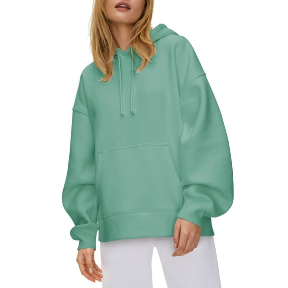 Hat and Beyond Women's Ultra Soft Fleece Hoodie Customizable Oversized Pullover Hoodie With Half Moon Patch For Custom Branding