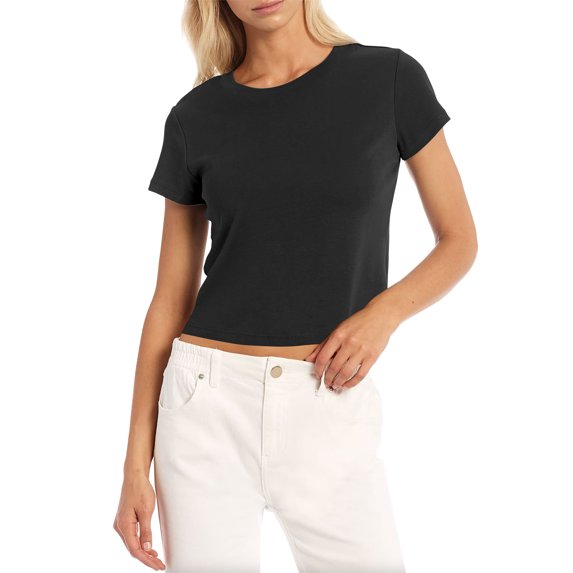 Hat and Beyond Womens Active Lifestyle High Waisted Short Sleeve Yoga Dance Tee Shirt