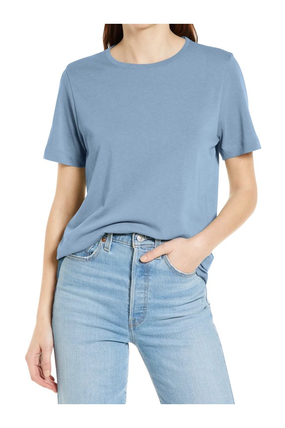 Womens Casual Crew Neck Comfort Top Short Sleeved Tee Shirt