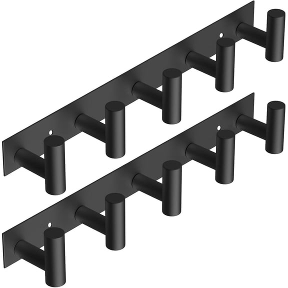 Hat and Coat Wall Mount Rack - Hooks for Robes, Bags, Keys, and Towels - Bathroom Towel Hanger Organizer (Gold, “T“ Shape 5 Hooks 1 Pack)